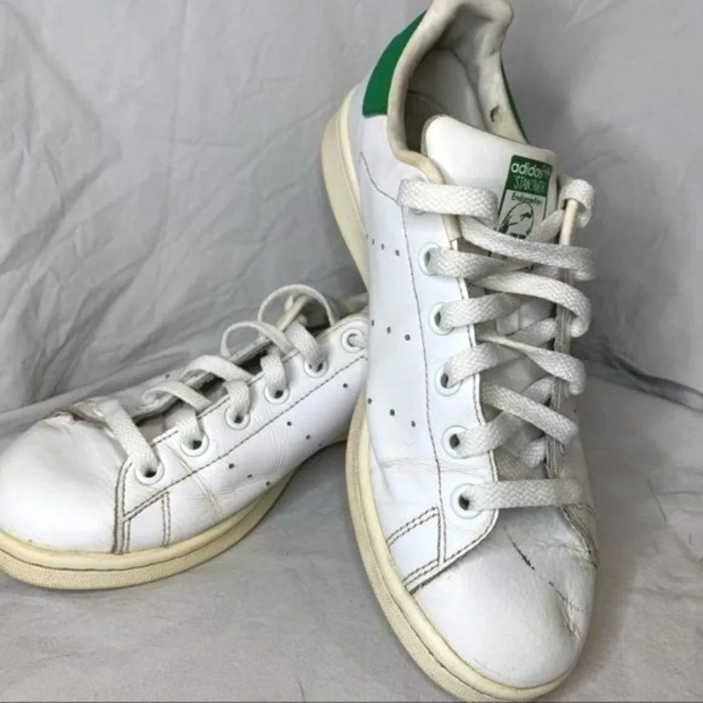 Adidas Stan Smith White Green Leather‎ Sneakers M20605 Mens 6.5 Womens 7.5